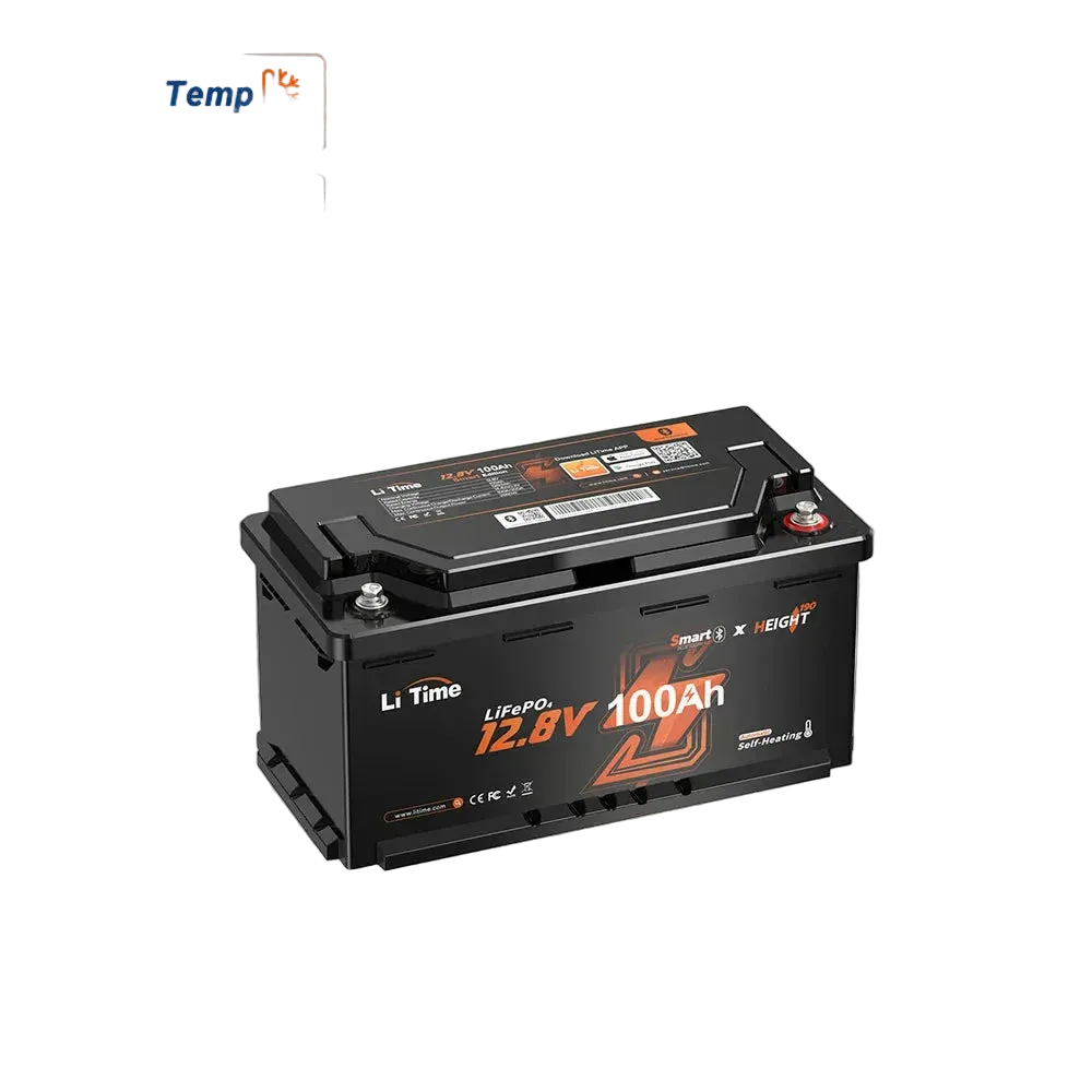 Premium 12V 100Ah LiFePO4 Batterie – Smart Bluetooth, Winter-Heizung & 200A BMS (H190 Camper Edition)