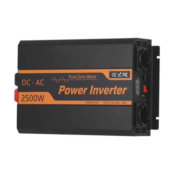 PowMr 2500W Reiner Sinus Wechselrichter DC 12V auf AC 220V