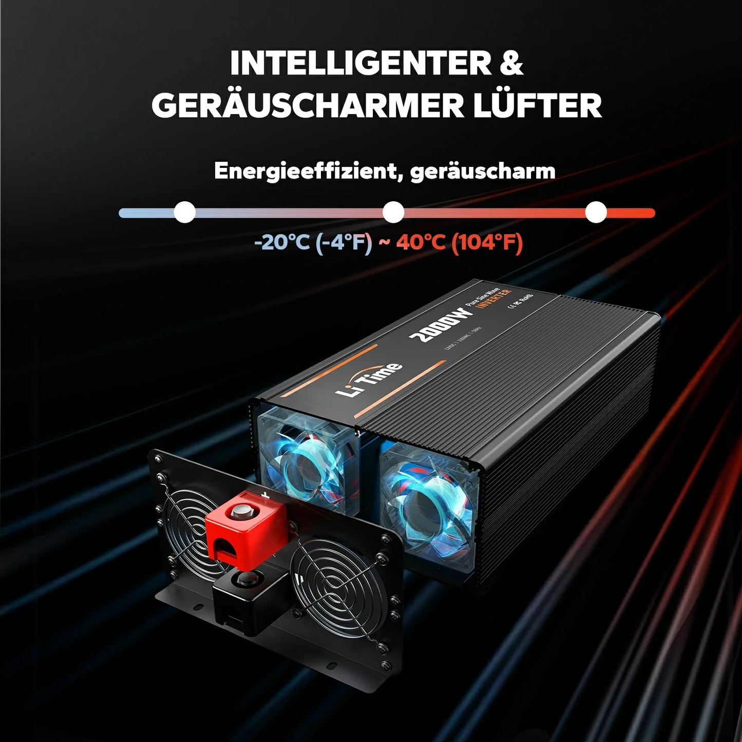 LiTime 2000W Reiner Sinuswellen Wechselrichter 12V DC zu 230V AC