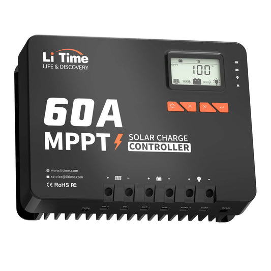 LiTime 60A MPPT Solarladeregler 12V/24V/36V/48V Auto mit Bluetooth